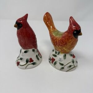 Pfaltzgraff Winterberry CARDINALS Salt & Pepper Shakers Set Christmas Winter 4"